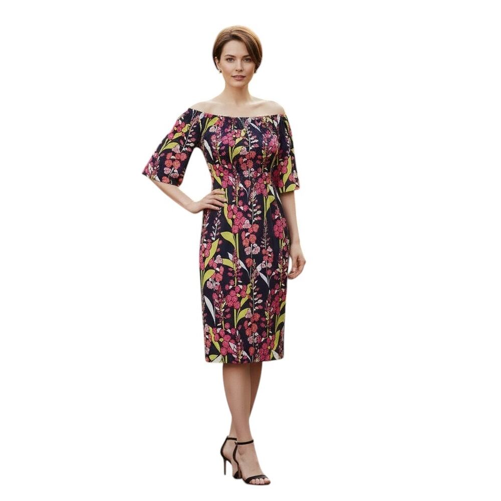 Trina Turk Multicolor Floral Printed Convertible Neckline Dress, XS SRP:$178